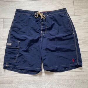 Polo Ralph Lauren Swim Trunks Board Shorts Navy & Red Size L